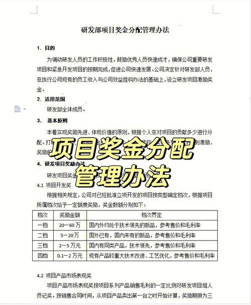 研发人员项目奖金分配管理办法V2.0「实例」(项目奖金开发分配工作量) 99链接平台