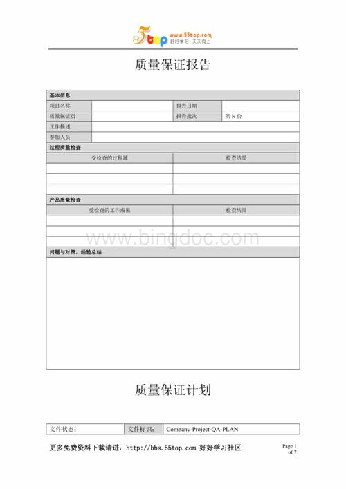 质量保证计划、检查、跟踪、保证报告(质量保证计划过程检查测试) 99链接平台