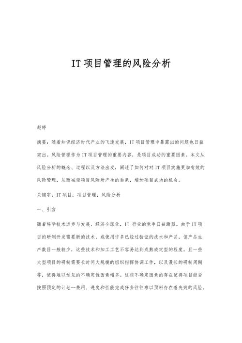 信息系统项目的风险管理论文(风险项目评估分析概率) 软件优化