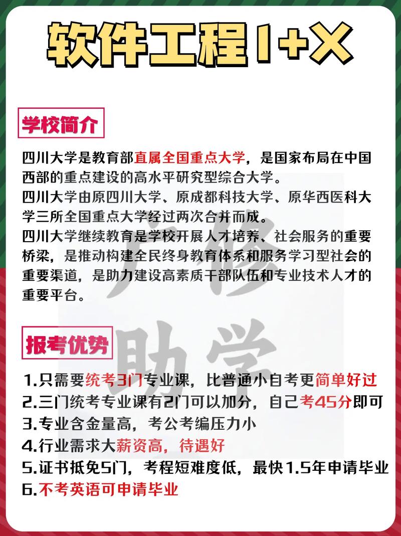 四川大学自学考试1+X《软件工程》专业简介(软件工程四川大学专业自学考试简介) 软件开发