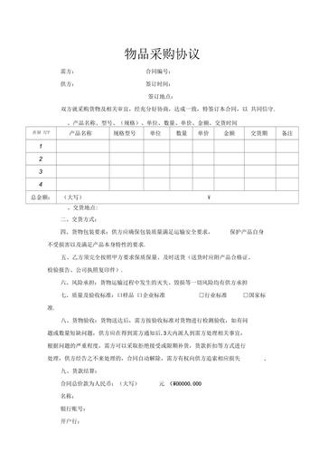 【干货分享】物料采购意向协议模板(甲方协议货物约定订单) 排名链接