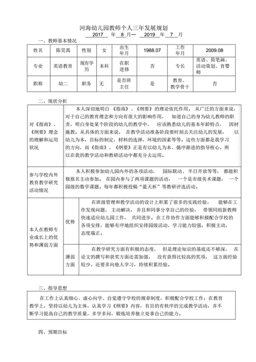 幼儿园个人专业发展计划(幼儿自己的幼儿园教师学习) 排名链接