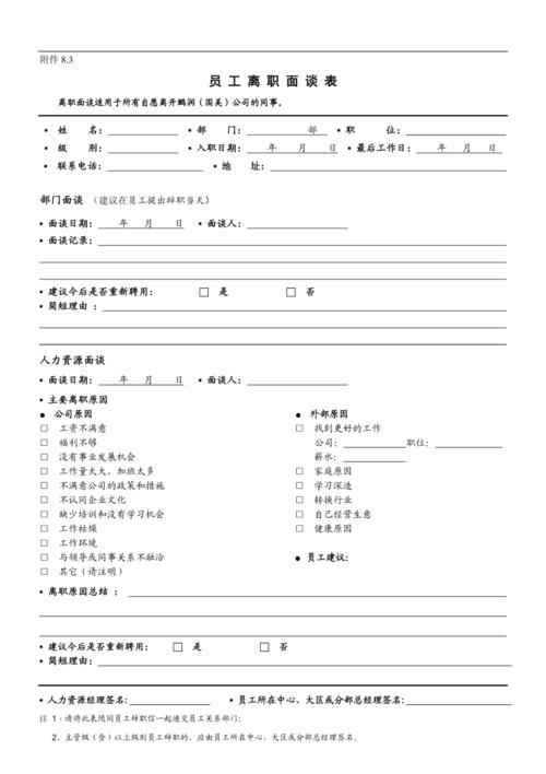 2023员工入离职面谈表.xls(面谈离职员工绩效资料) 99链接平台