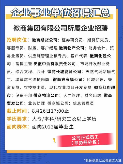 徽商集团所属企业招聘公告(徽商招聘开发应聘系统) 99链接平台