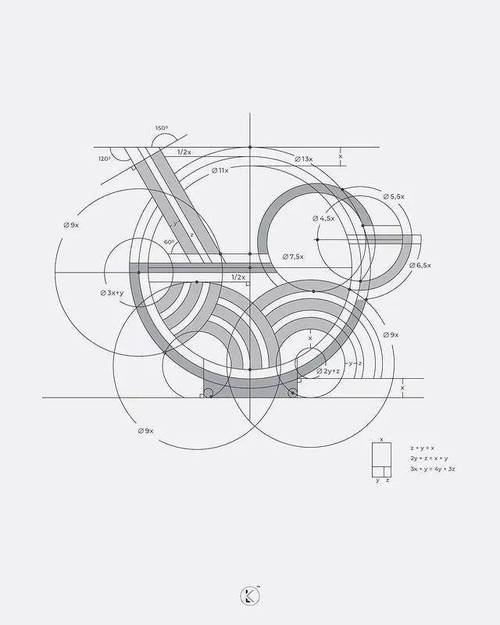 LOGO设计没灵感？用辅助线与网格分解(网格分解灵感设计辅助线) 99链接平台