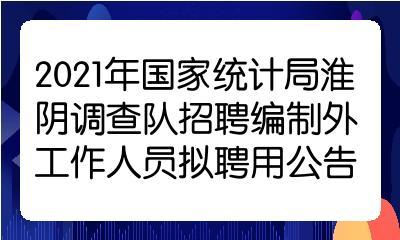 国家统计局淮阴调查队2024年招聘编制外工作人员公告(淮阴国家统计局笔试录用人员) 软件开发