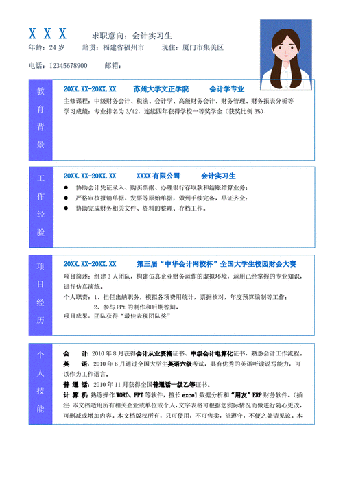 39套会计实习报告、周记心得及会计求职简历模板！可直接套用(会计实习报告套用可直接简历模板) 排名链接