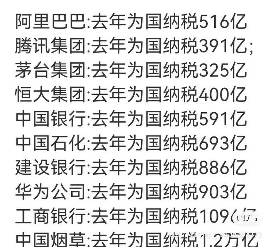 2022年互联网大厂纳税排行(黑体纳税网大收入互联) 排名链接