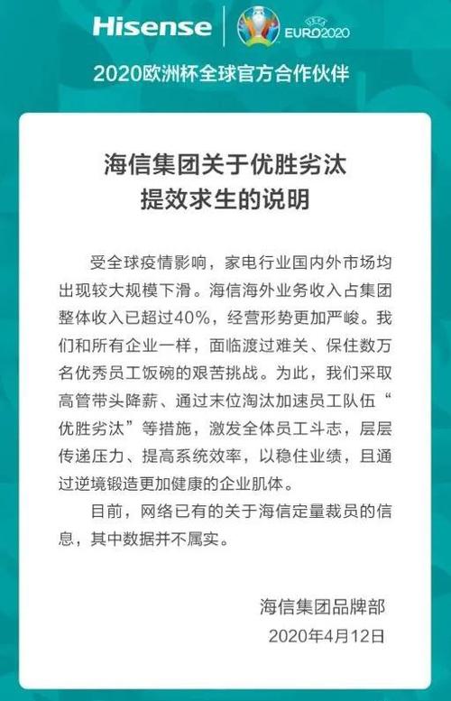 海信大规模裁员？家电企业当前真那么难？未来该怎么看？(海信裁员产业怎么看家电企业) 软件开发