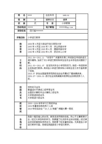 教师求职简历模板（精选42篇）(教师时间名称公司名称简历) 软件开发