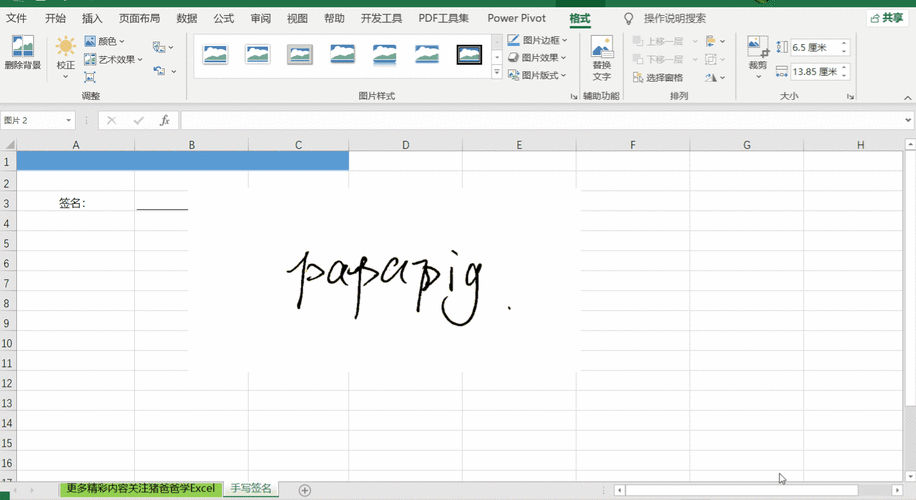 excel快速设置手写签名(手写签名设置裁剪图片) 软件开发