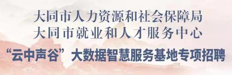 310人！“云中声谷”大数据智慧服务基地专项招聘工作人员(客服大同服务云中数据) 99链接平台