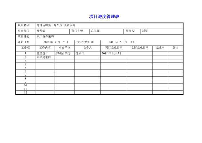 EXCEL项目进度管理表模板：易用、高效、准确(进度模板易用高效管理) 软件开发