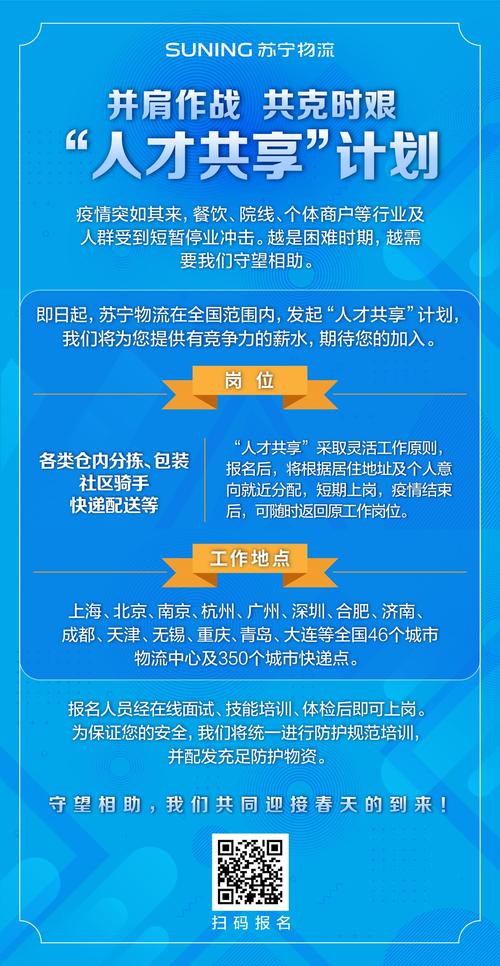 招工！苏宁物流推“人才共享”计划：分拣、包装、骑手等岗位敞开接收人力(物流疫情家乐福分拣骑手) 软件开发