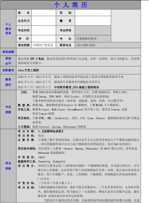 一投制胜(简历技能知识开发项目) 99链接平台