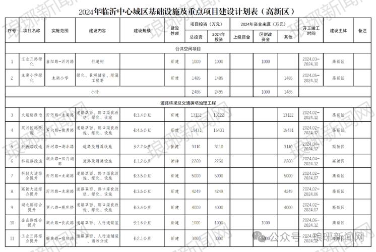 山东省临沂市2024年市级重大实施类项目名单(年产项目万吨总建筑面积) 排名链接