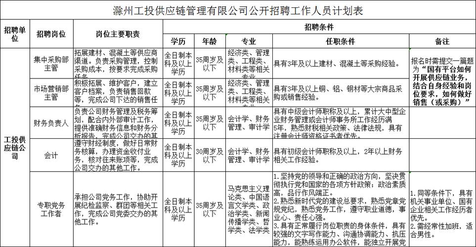 滁州这家国企公开招聘工作人员21名(人员聘用新安投工这家) 软件开发